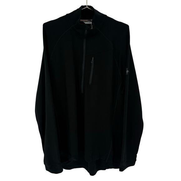 Smartwool Black Half Zip Pullover Merino Wool Men’s L / Women’s XL Gorpcore - Picture 1 of 6